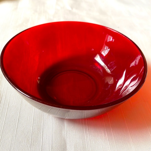 Other - Vintage cranberry red glass 4.5” berry pudding bowl